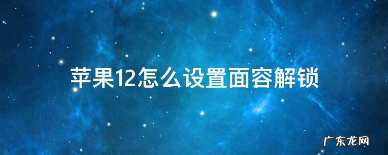 苹果12怎么设置面容解锁 苹果12怎么设置面容解锁直接进入主界面