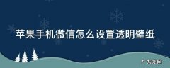 苹果手机微信怎么设置透明壁纸图片 苹果手机微信怎么设置透明壁纸