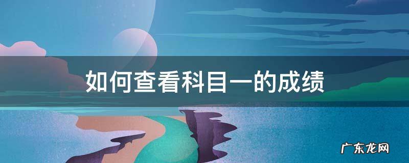 如何查看科目一的成绩 如何查看科目一的考试成绩