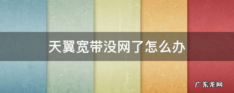 天翼宽带没网了怎么办 中国电信天翼宽带没网络怎么办
