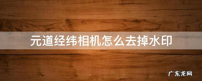 元道经纬相机怎么去掉水印 元道经纬度相机水印