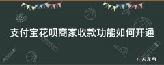 如何开通支付宝花呗商家收款码 支付宝花呗商家收款功能如何开通