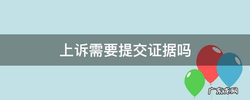 上诉还需要提交原审证据吗 上诉需要提交证据吗