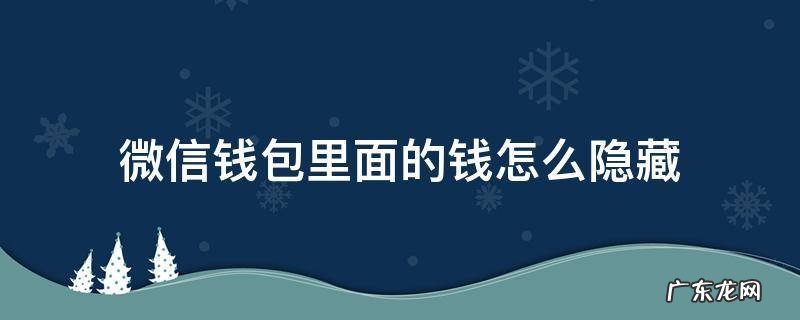 微信上怎么隐藏钱包的钱 微信钱包里面的钱怎么隐藏