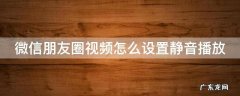微信朋友圈视频怎么设置静音播放 微信朋友圈视频怎么设置静音播放声音