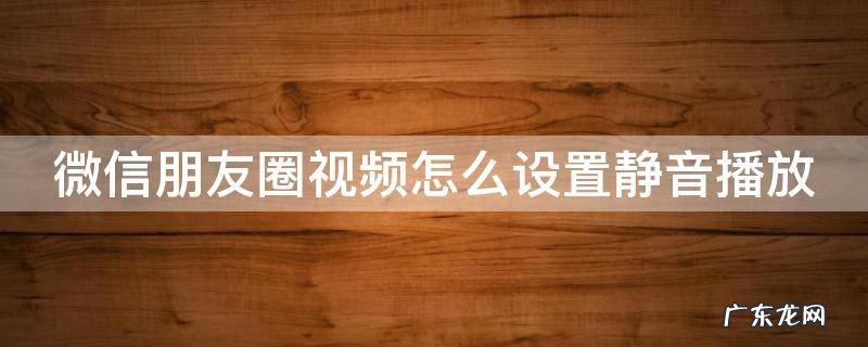 微信朋友圈视频怎么设置静音播放 微信朋友圈视频怎么设置静音播放声音