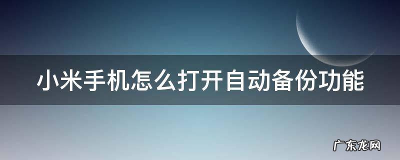 小米手机怎么打开自动备份功能