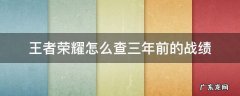 王者荣耀怎么查三年前的战绩 王者荣耀怎么看三年前的战绩