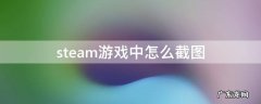steam游戏截图怎么截 steam游戏中怎么截图