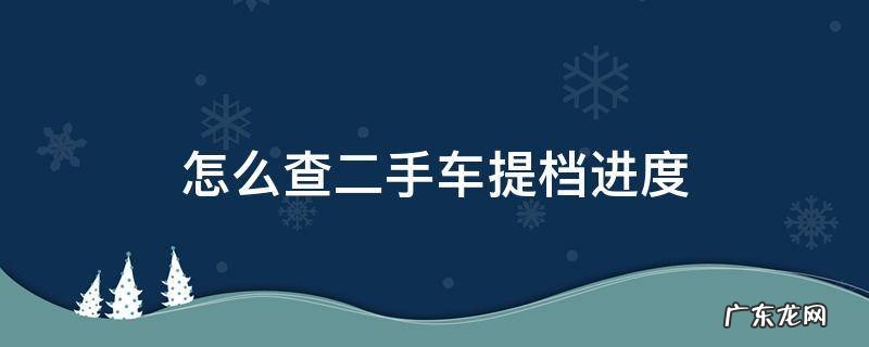 怎么查二手车提档进度 二手车提档进度查询