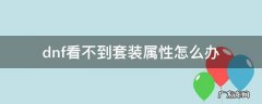 dnf怎么看不了套装属性 dnf看不到套装属性怎么办