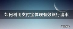 支付宝怎么打流水账单给银行 如何利用支付宝体现有效银行流水