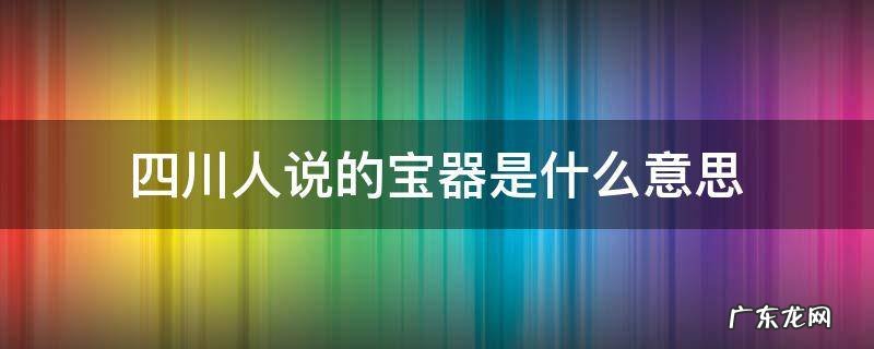 四川说宝器啥意思 四川人说的宝器是什么意思