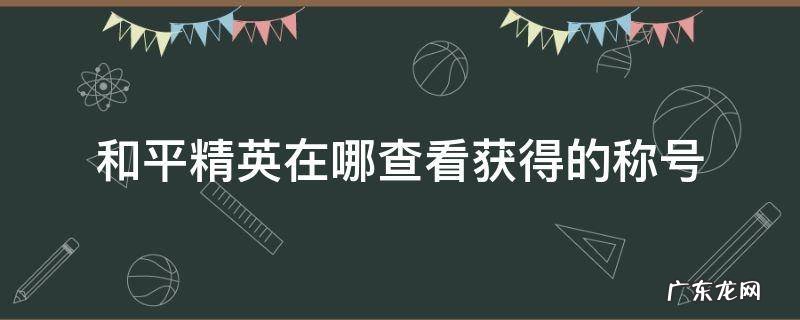 和平精英在哪查看获得的称号 和平精英在哪里查看称号