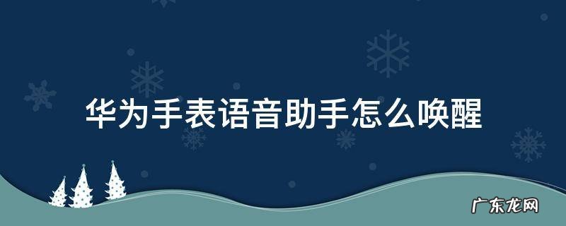 华为手表语音助手怎么唤醒 华为手表怎么呼唤语音助手
