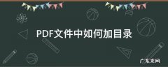 pdf文件怎么加目录在文档里 PDF文件中如何加目录