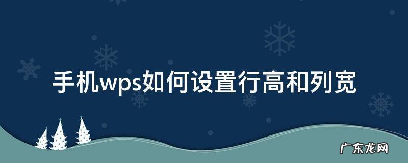 手机wpsword表格怎么设置行高和列宽 手机wps如何设置行高和列宽