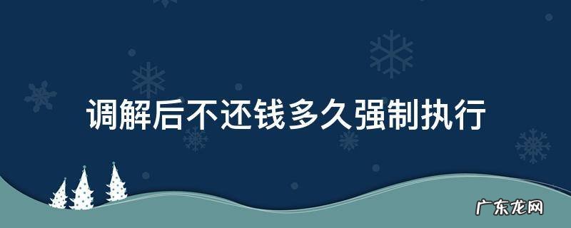 调解后不还钱多久强制执行,可以申请分配房屋吗 调解后不还钱多久强制执行