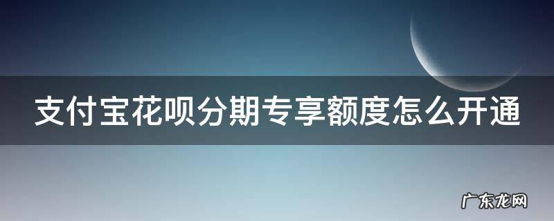 花呗分期专享额度怎么申请 支付宝花呗分期专享额度怎么开通