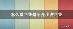 怎么看企业是不是小微企业 如何看是不是小微企业