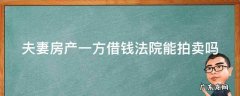 夫妻房产一方借钱法院能拍卖吗 夫妻房产一方借钱法院能拍卖吗