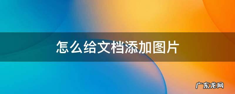 怎么给文档添加图片 怎么给文档添加图片文字