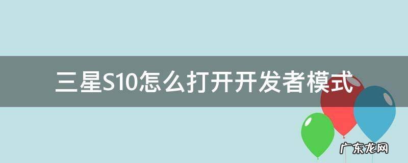 三星S10怎么打开开发者模式 三星s10e 怎么打开开发者选项