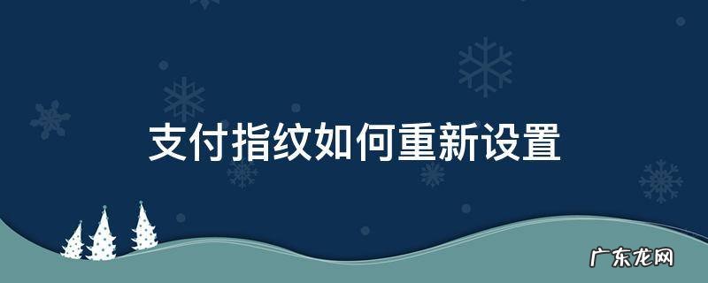 支付指纹怎么重新设置 支付指纹如何重新设置