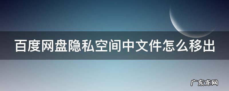百度网盘隐私空间中文件怎么移出来 百度网盘隐私空间中文件怎么移出