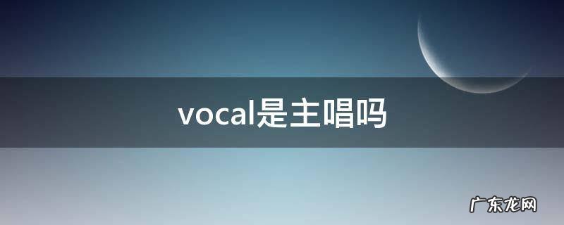 vocal和主唱 vocal是主唱吗