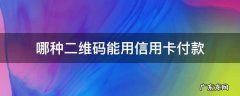 哪种二维码能用信用卡付款 那种二维码支持信用卡支付