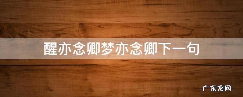 醒亦念卿梦亦念卿的意思 醒亦念卿梦亦念卿下一句