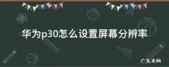 华为p30怎么设置屏幕分辨率 华为p30屏幕分辨率调多少合适