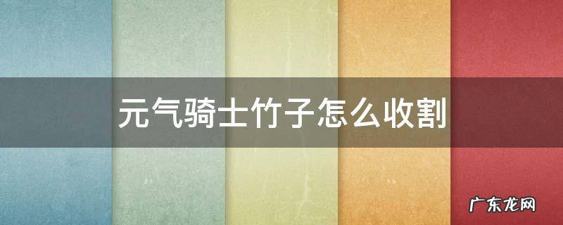 元气骑士竹子怎么收割 元气骑士怎么获得竹子