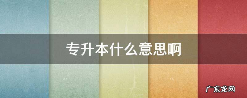 专升本什么意思啊 专升本到底是什么意思