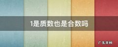 1是质数也是合数吗 1是质数又是合数吗