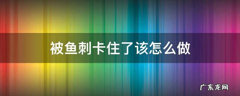被鱼刺卡住了怎么弄 被鱼刺卡住了该怎么做