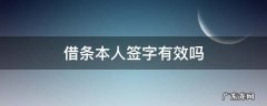 借条本人签字有效吗 签了名的借条有效吗