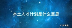 本土人才计划是什么意思 本土人才的定义