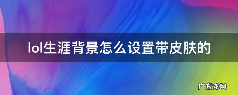 英雄联盟生涯背景怎么设置皮肤 lol生涯背景怎么设置带皮肤的