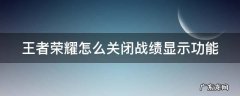 王者荣耀如何关闭战绩显示 王者荣耀怎么关闭战绩显示功能