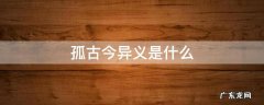 孤古今异义是什么 孤独的古今异义