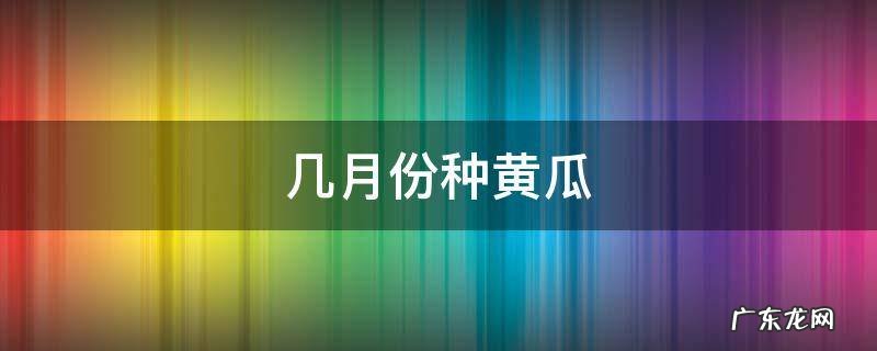 几月份种黄瓜豆角 几月份种黄瓜
