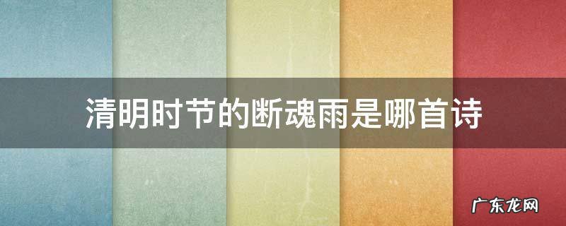 清明时节断魂雨这句话 清明时节的断魂雨是哪首诗