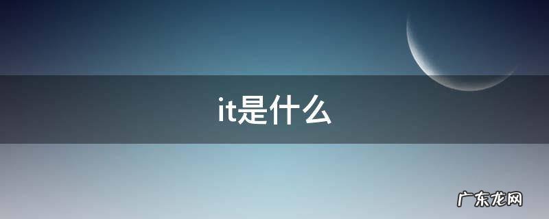 it是什么工作 做什么的 it是什么