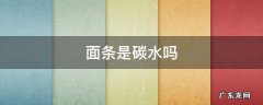 面条是碳水吗 荞麦面条是碳水吗