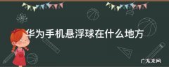 华为手机悬浮球在什么地方设置 华为手机悬浮球在什么地方