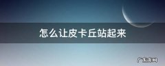 怎样让皮卡丘站起来 怎么让皮卡丘站起来