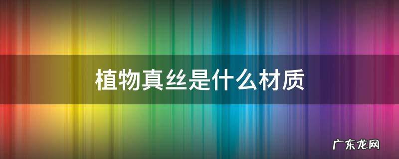 植物真丝是什么材质 植物真丝是什么材质质量好吗