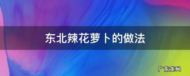 东北辣花萝卜的做法 东北辣花萝卜的做法和配方